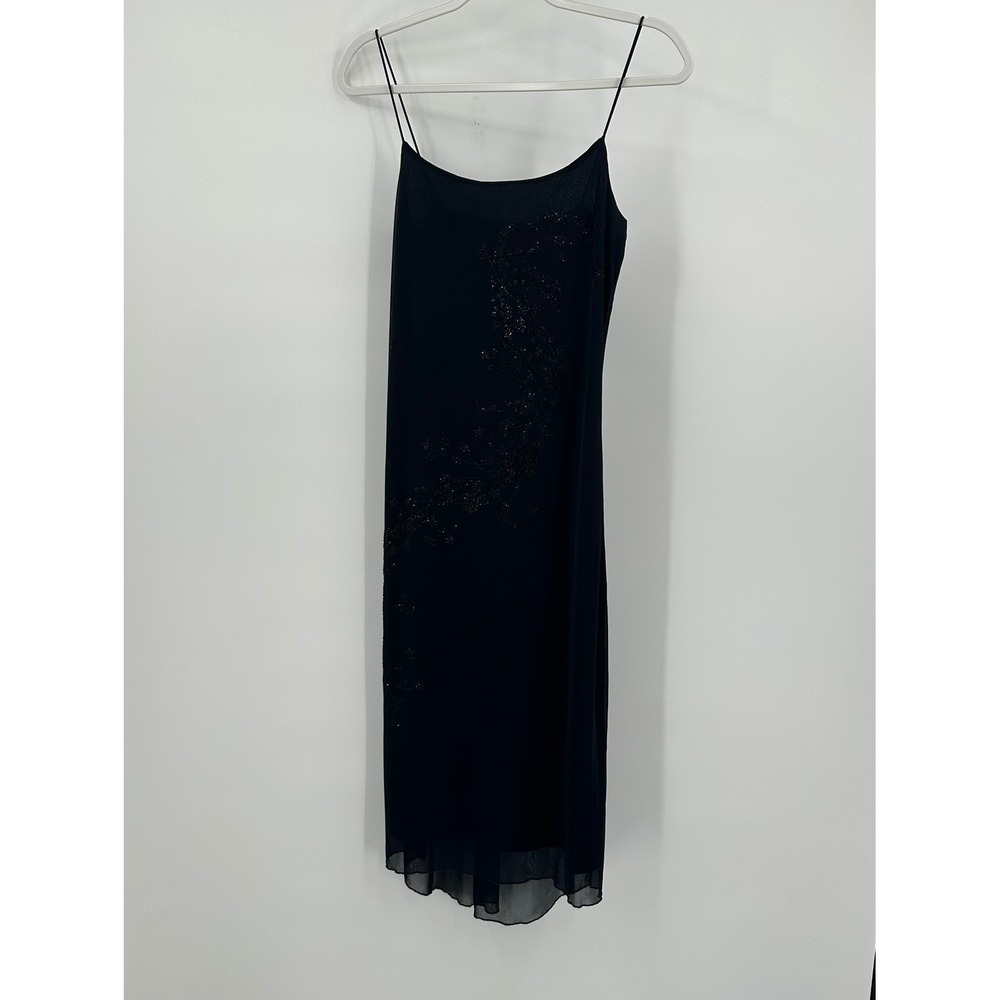 Womens Vintage Y2K Slip Dress Size M Minimalist Fairy Grunge Prom Evening Black